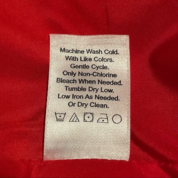 Coldwater Creek Colorblock Long Jacket Red Tan Khaki Bell Sleeves Size 10 - Picture 10 of 10